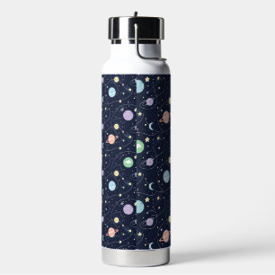 Solar System Planets Seamless Pattern Water Bottle