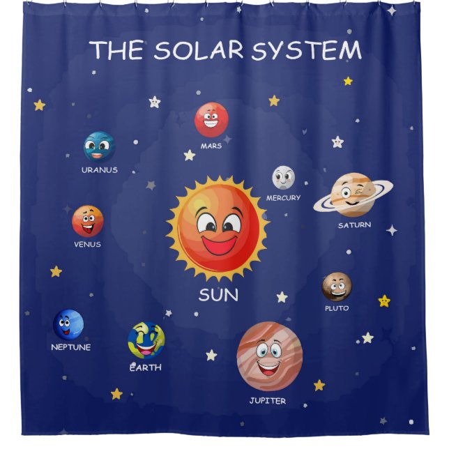 Solar System Planets Shower Curtain (Front)