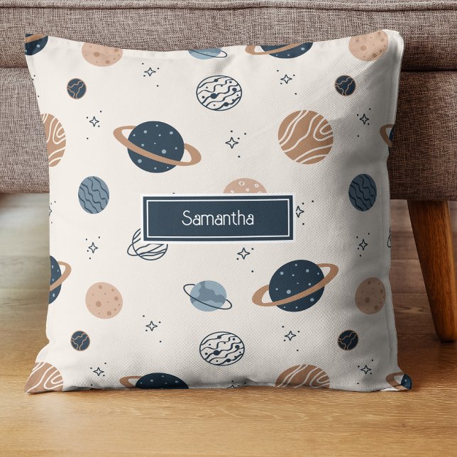 Solar System Planets Sketch Pattern Cushion (Creator Uploaded)