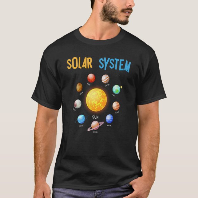 Solar System Planets Space Science T-Shirt (Front)