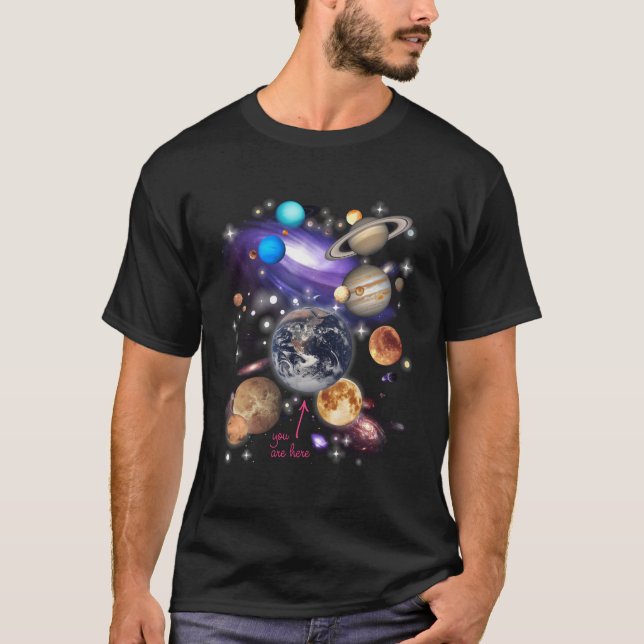 Solar System Planets Space T-Shirt (Front)