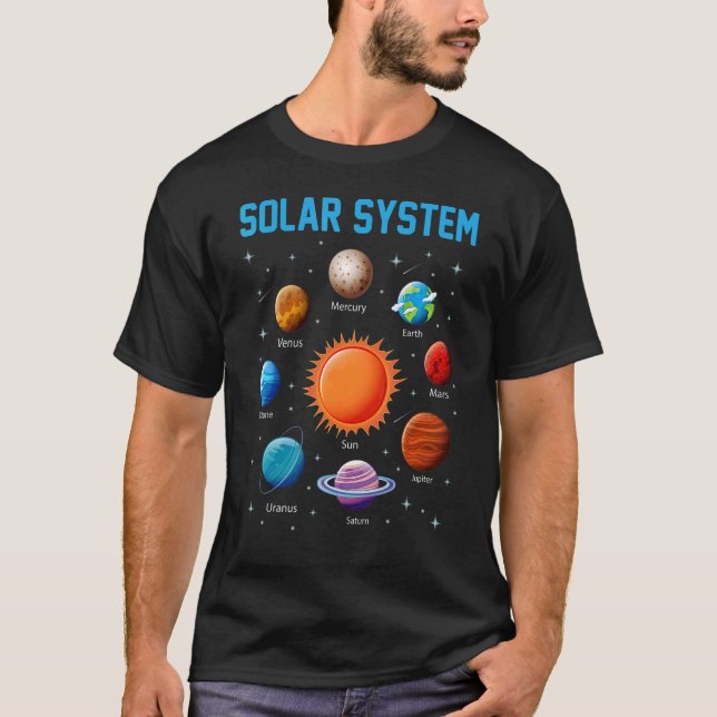 Solar System Planets STEM Space T-Shirt (Front)