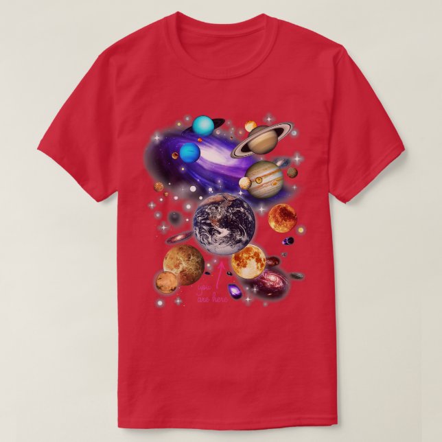 Solar System Planets  T-Shirt (Design Front)