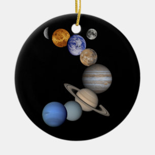 solar system planets universe ceramic tree decoration