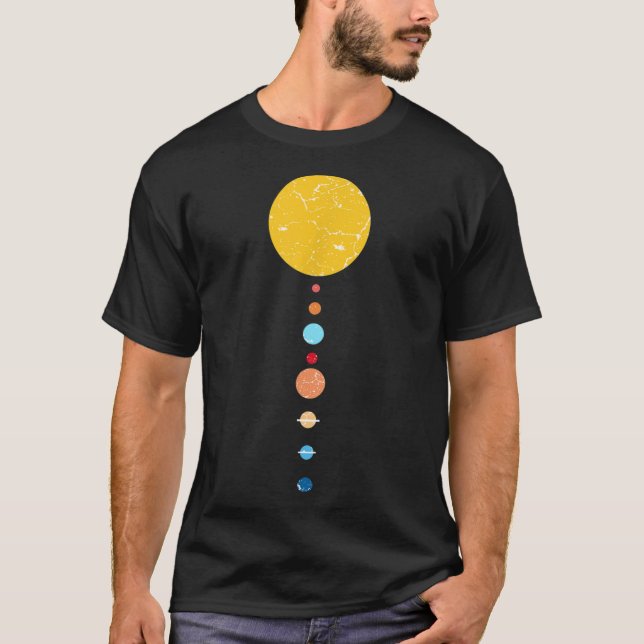 Solar System Planets Venus Earth Mars Jupiter Satu T-Shirt (Front)