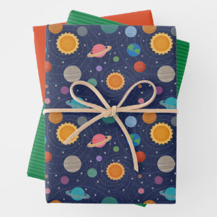 Solar System Planets Wrapping Paper Sheet