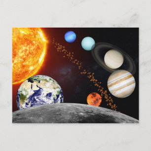 Solar system postcard