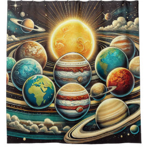 Solar System Shower Curtain