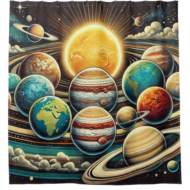 Solar System Shower Curtain (Front)