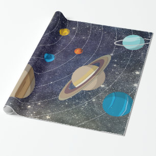 Solar System, Space and Stars Wrapping Paper