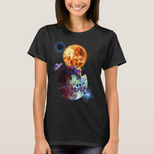 Solar System Space Galaxy Astronaut Universe Plane T-Shirt