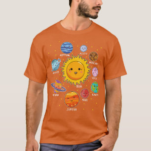 Solar System Space Planets for SEM Kids Boys Girls T-Shirt