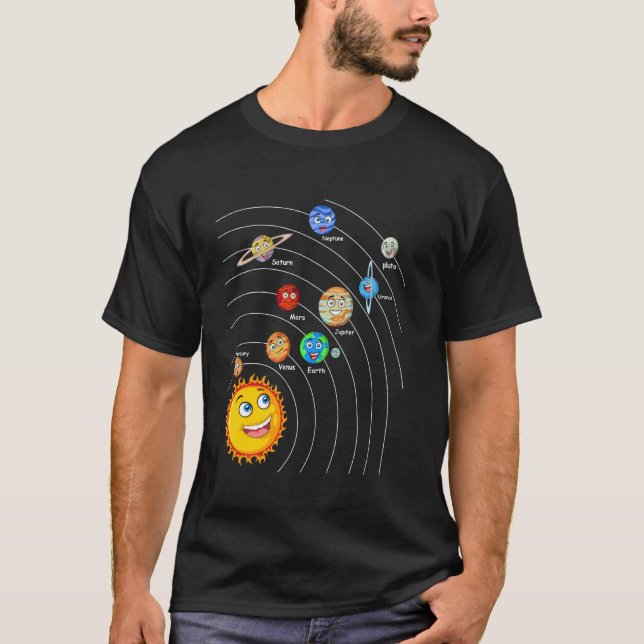 Solar System Space Planets For Stem Kids Boys Girl T-Shirt (Front)