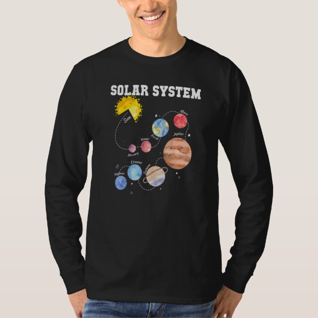 Solar System Sun Planet Science Astronomy Space Ma T-Shirt (Front)