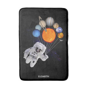 Solar System Sun Planets Astronaut Milky Way Bath Mat