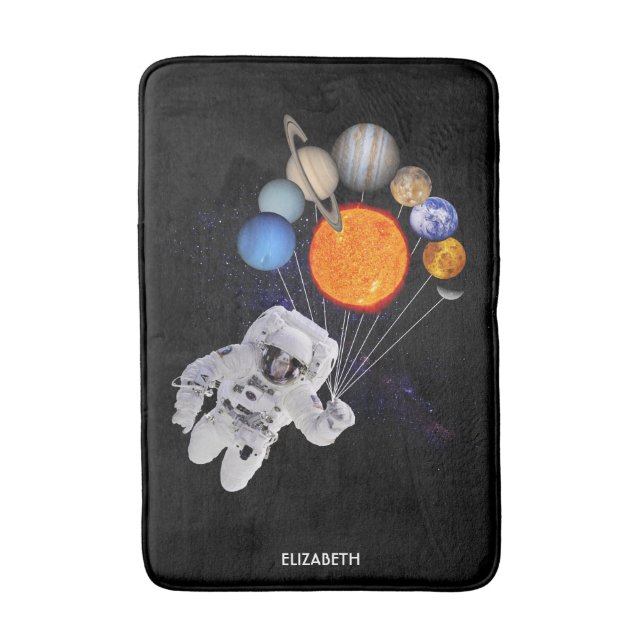 Solar System Sun Planets Astronaut Milky Way Bath Mat (Front Vertical)