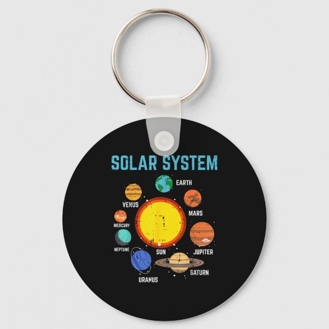 Solar System Sun Planets Galaxy Astronomy Men Wome Key Ring (Front)