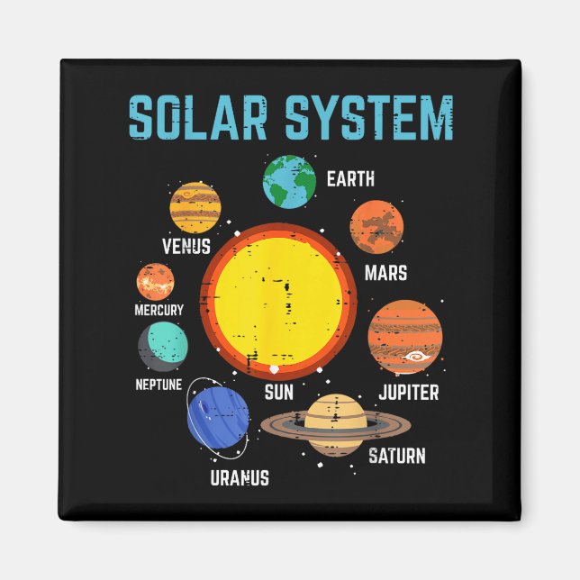 Solar System Sun Planets Galaxy Astronomy Men Wome Magnet (Front)