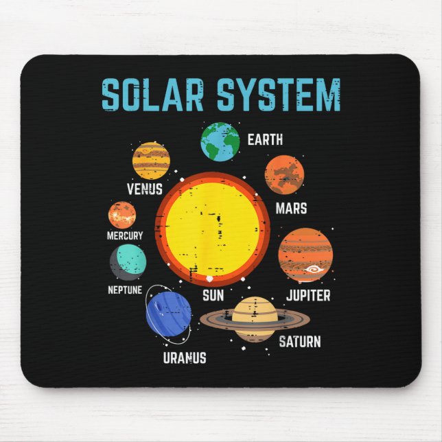 Solar System Sun Planets Galaxy Astronomy Men Wome Mouse Mat (Front)