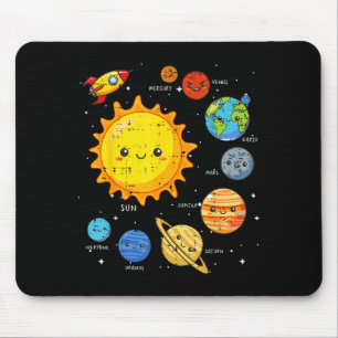 Solar System Sun Planets Rocket Space Galaxy Kids  Mouse Mat