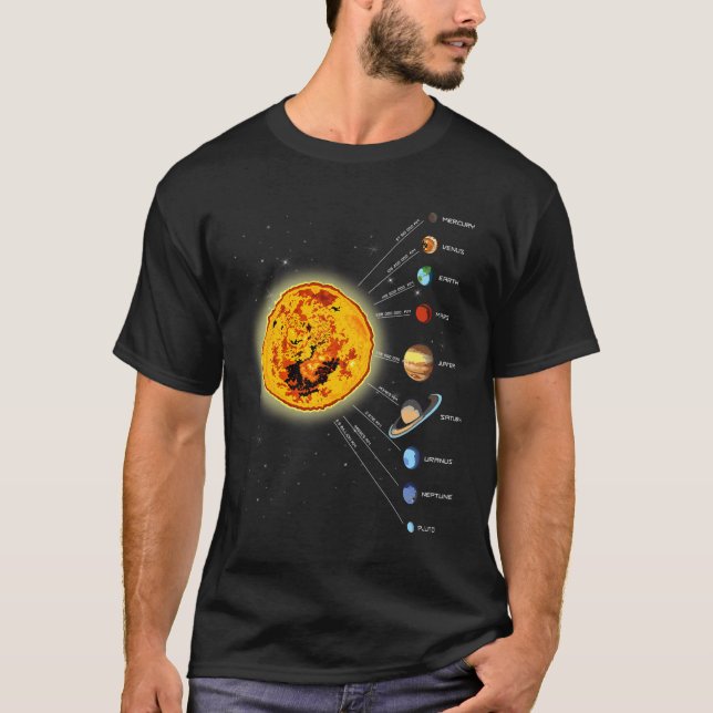 Solar System T Shirt Sun  (Front)
