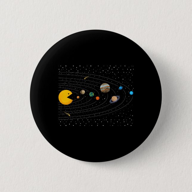 Solar System Video Game Funny Graphic s Planet 6 Cm Round Badge (Front)