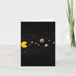 Solar System Video Game Funny Graphic Tees Planet  Card