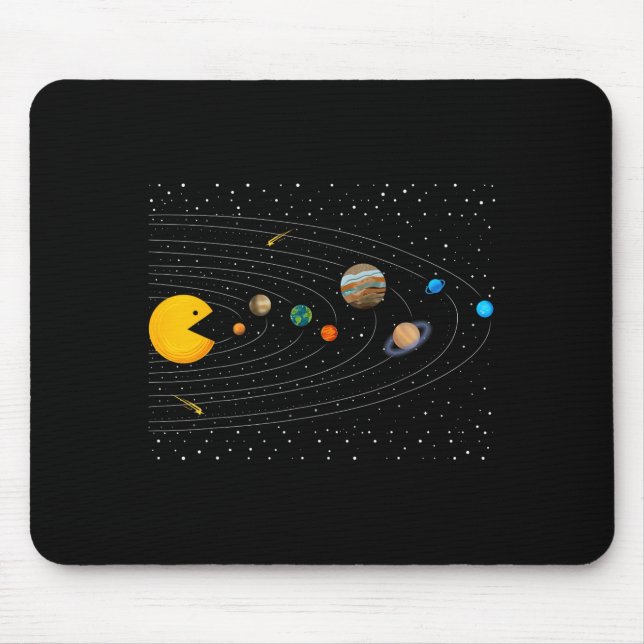 Solar System Video Game Funny Graphic Tees Planet  Mouse Mat (Front)