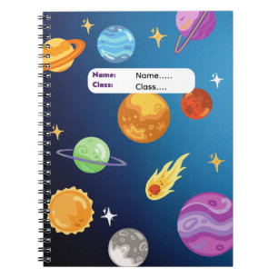 Solar System with Sun and Planets Personalised Notebook