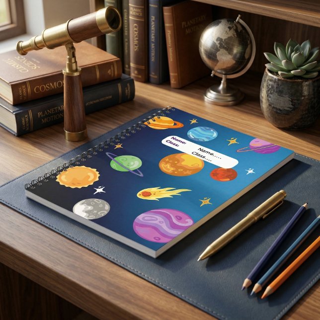 Solar System with Sun and Planets Personalised Notebook (Solar System Planets Astronomy Personalized Space Science Notebook for Students
)