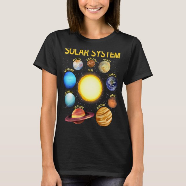 Solar Systems Realistic Space Planets Science Boys T-Shirt (Front)