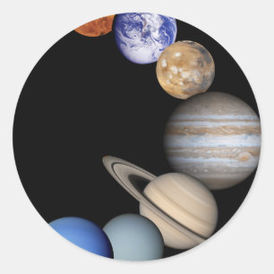 Solar Sytem Montage Classic Round Sticker