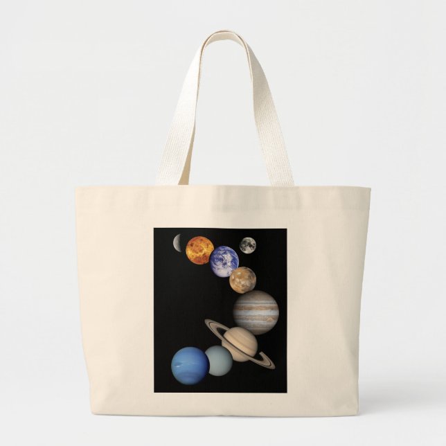 Solar Sytem Montage Large Tote Bag (Front)
