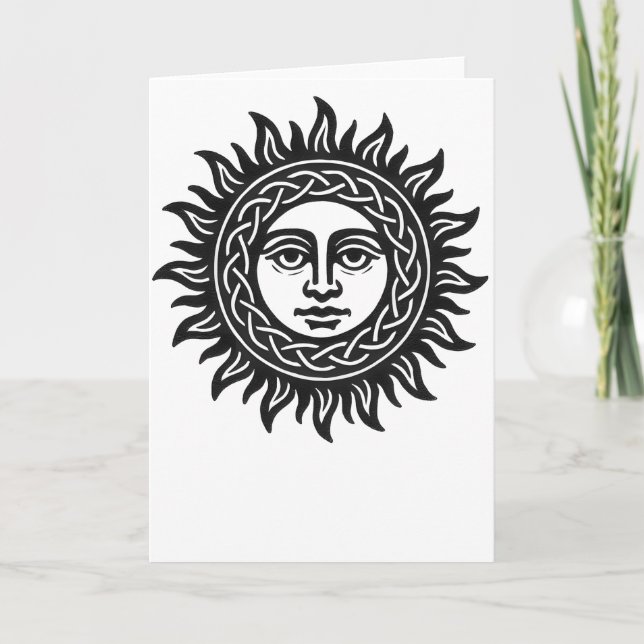 Solar Visage Sigil – Black Sun Emblem Card (Front)