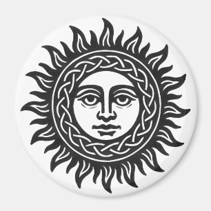 Solar Visage Sigil – Black Sun Emblem Magnet