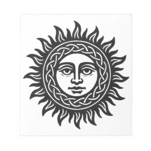 Solar Visage Sigil – Black Sun Emblem Notepad