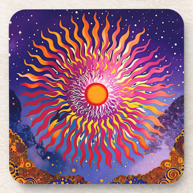 “Solar Whispers in the Sky” The Sun Coaster (Front)
