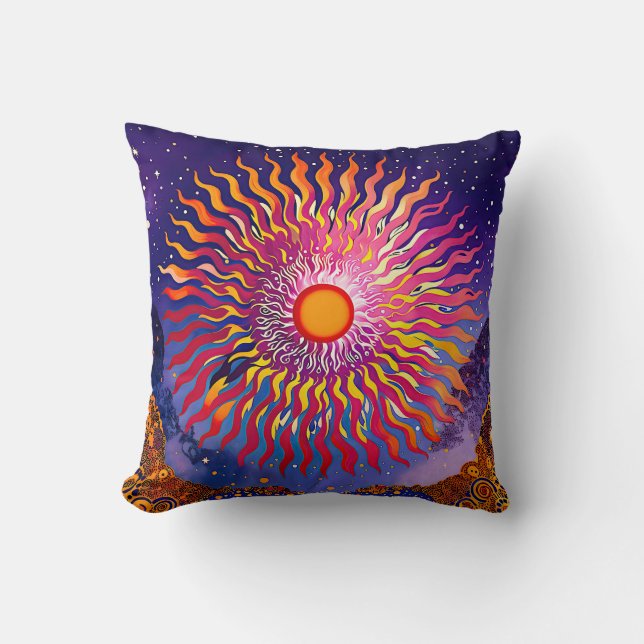 “Solar Whispers in the Sky” The Sun Cushion (Front)
