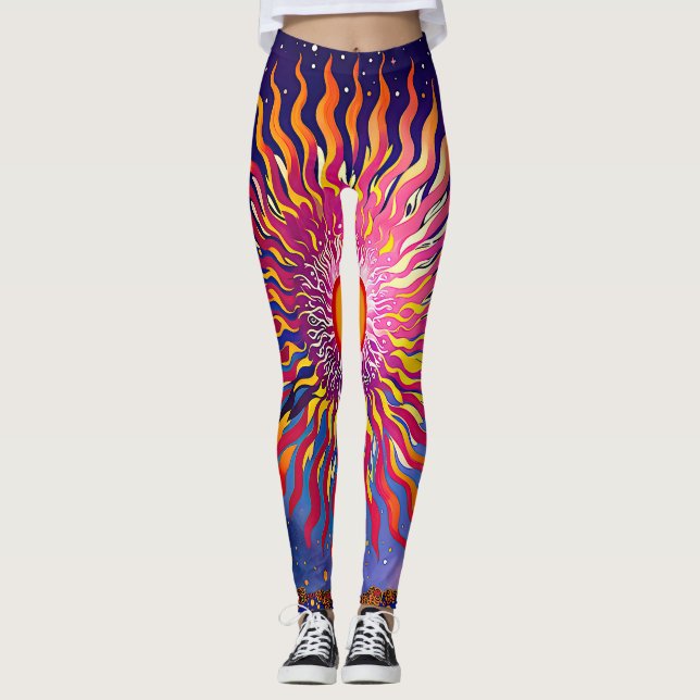 “Solar Whispers in the Sky” The Sun Leggings (Front)