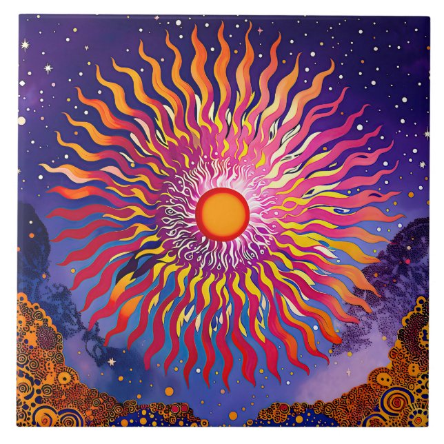“Solar Whispers in the Sky” The Sun Tile (Front)