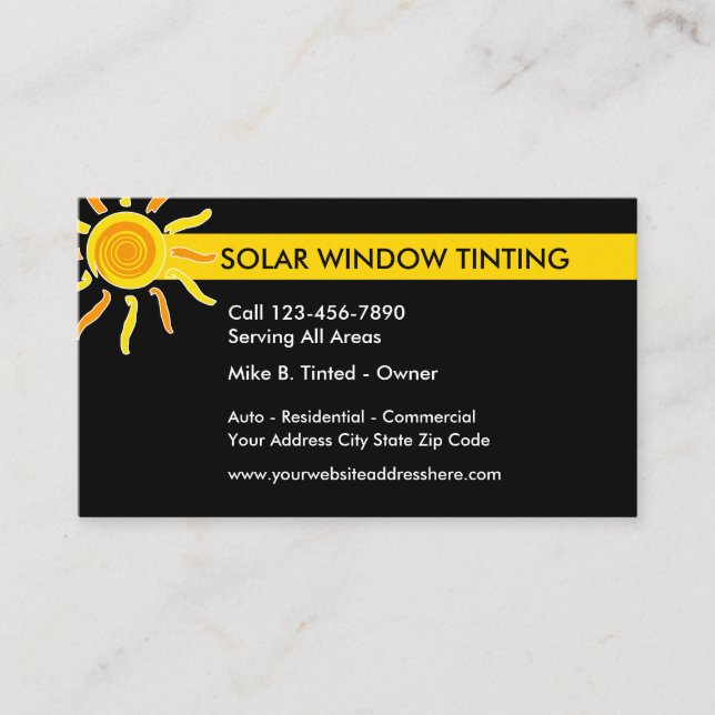 Solar Windows Tinting Business Card (Front)