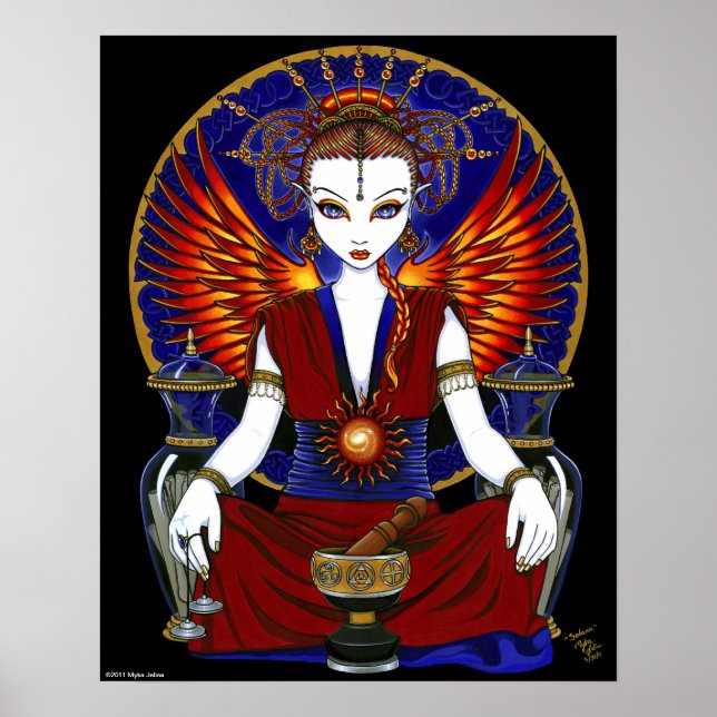 "Solara" Sun Goddess Fire Angel Poster (Front)