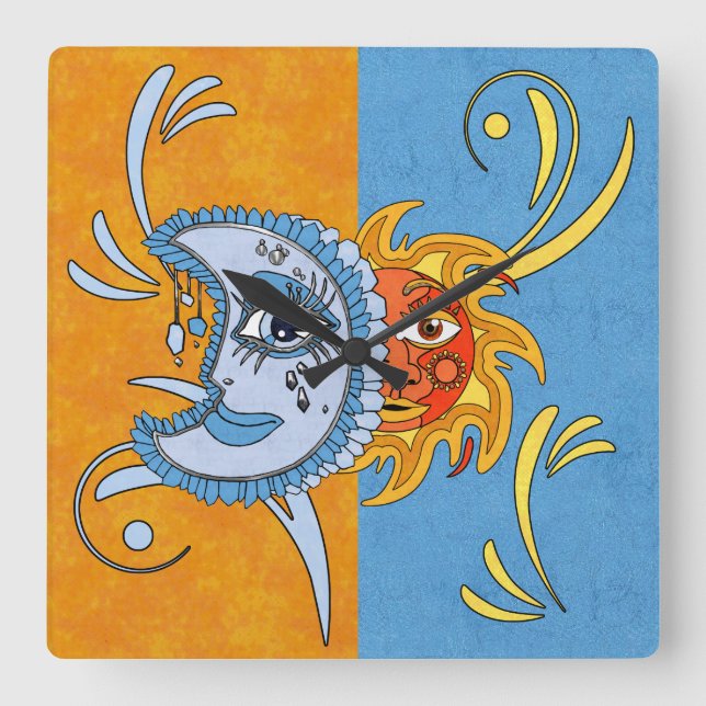 SolarEclipse Square Wall Clock (Front)