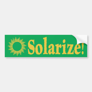 Solarize! Solar Energy Bumper Sticker