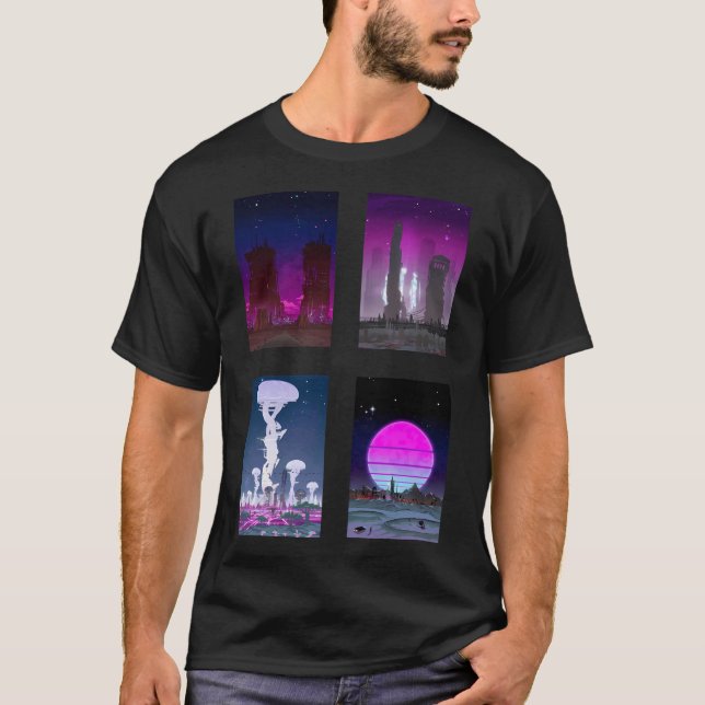 Solarpunk  Cyberpunk Future Cities 	 Pack T-Shirt (Front)