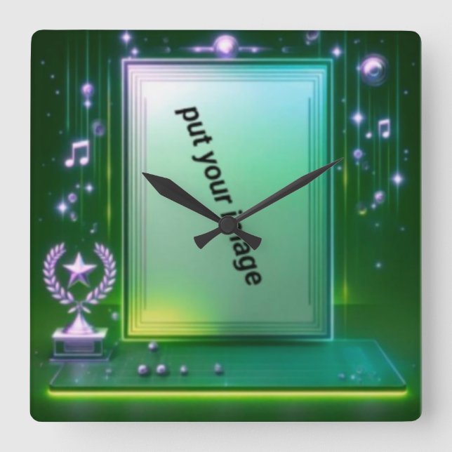 Sold by  Wall Clock Style: 10.75" Square Acrylic W (Front)