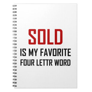 Sold Favourite Four Letter Word Funny Notebook