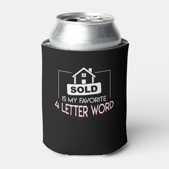 Sold My Favourite 4 Letter Word Jobs Shirt Can Cooler (Can Front)