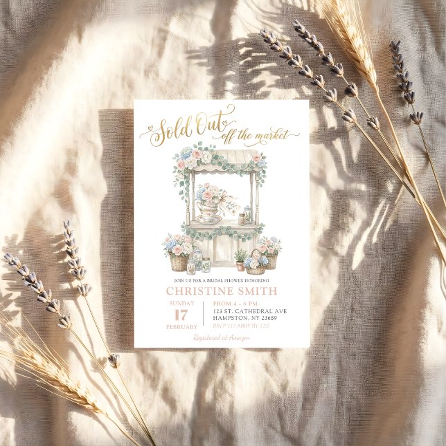 Sold Out flower Farmer Market Bridal Shower Invitation (Creator Uploaded)