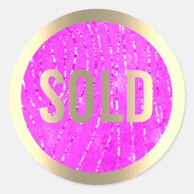 Sold Out Gold Pink Metallic Estate Agent Classic Round Sticker (Front)